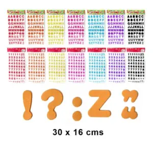 Letras y numeros de goma eva